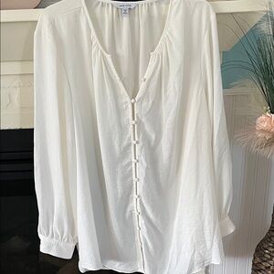 Nine West Cream Button-Front Blouse size 3 X